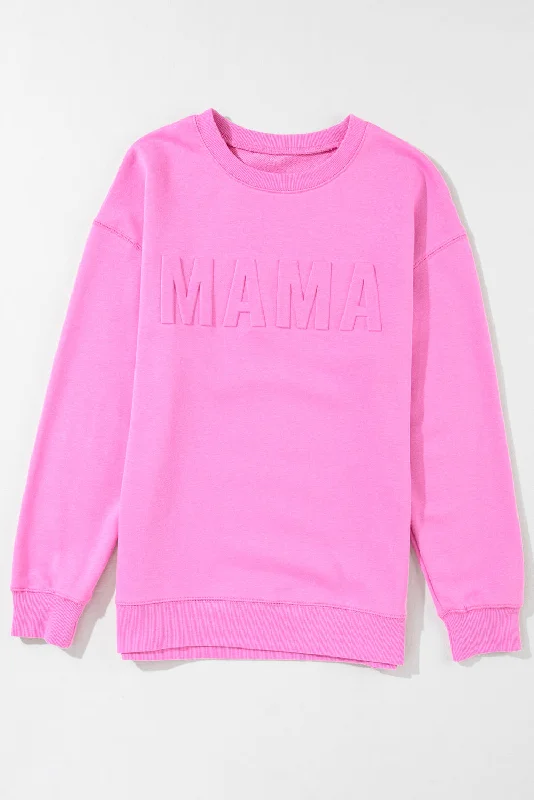 Letter Embossed Casual Sweatshirt