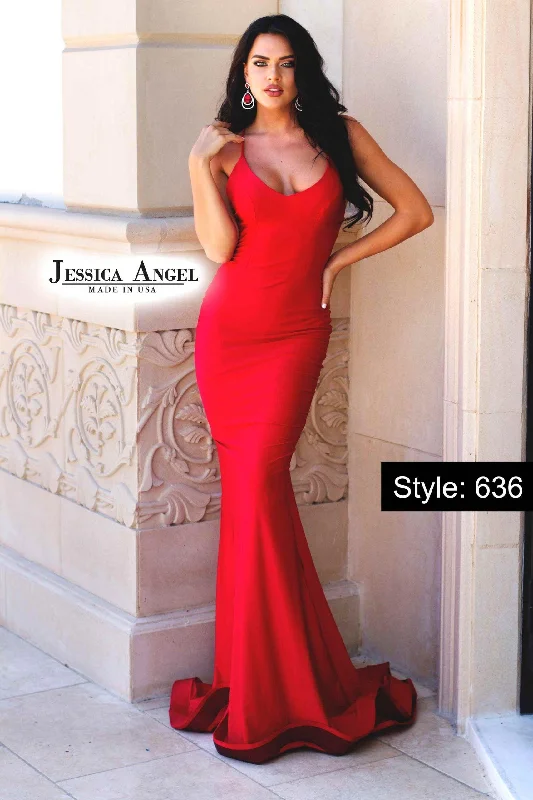 Jessica Angel Spaghetti Strap Long Evening Gown 636