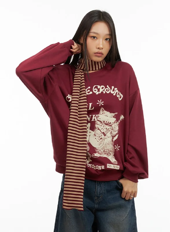 Graphic Cotton Sweatshirt IS427