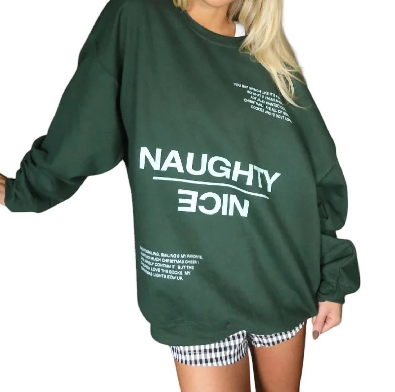 Naughty And Nice Sweatshirt In Green