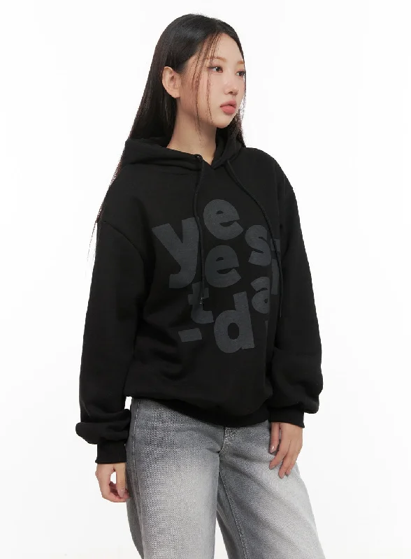 Graphic Lettering Hooded Sweatshirt CD416