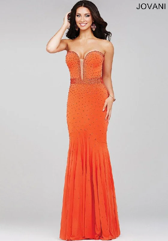 Jovani 33058 Strapless Long Formal Prom Gown