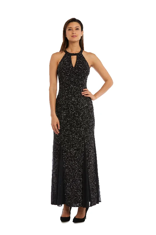 Nightway Long Glitter Knit Dress Formal 21555