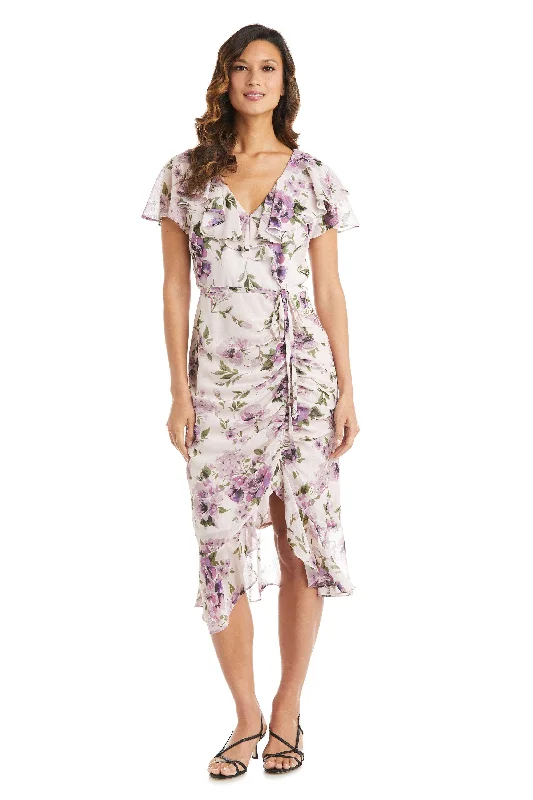 R&M Richards 7776 High Low Floral Chiffon Dress