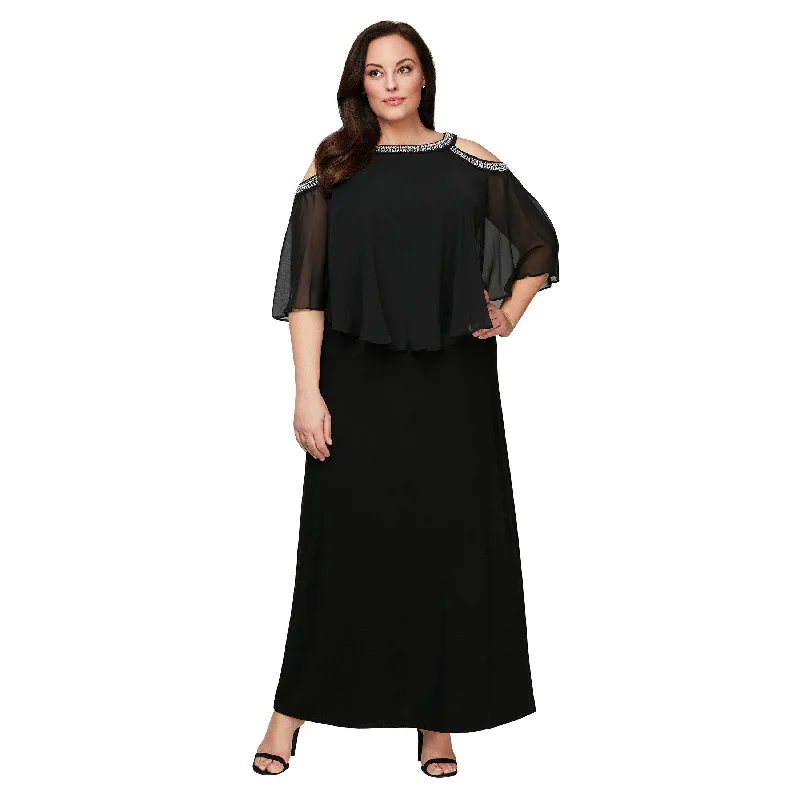 Alex Evenings AE4351319 Plus Size Long Capelet Dress