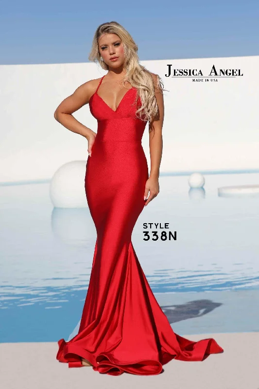 Jessica Angel Spaghetti Strap Long Formal Gown 338N