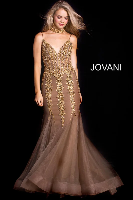 Jovani 56032 Prom Long Spaghetti Strap Mermaid Gown