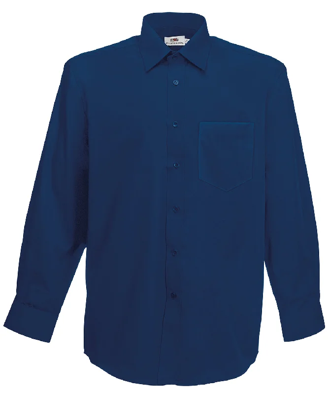 Navy - Poplin long sleeve shirt