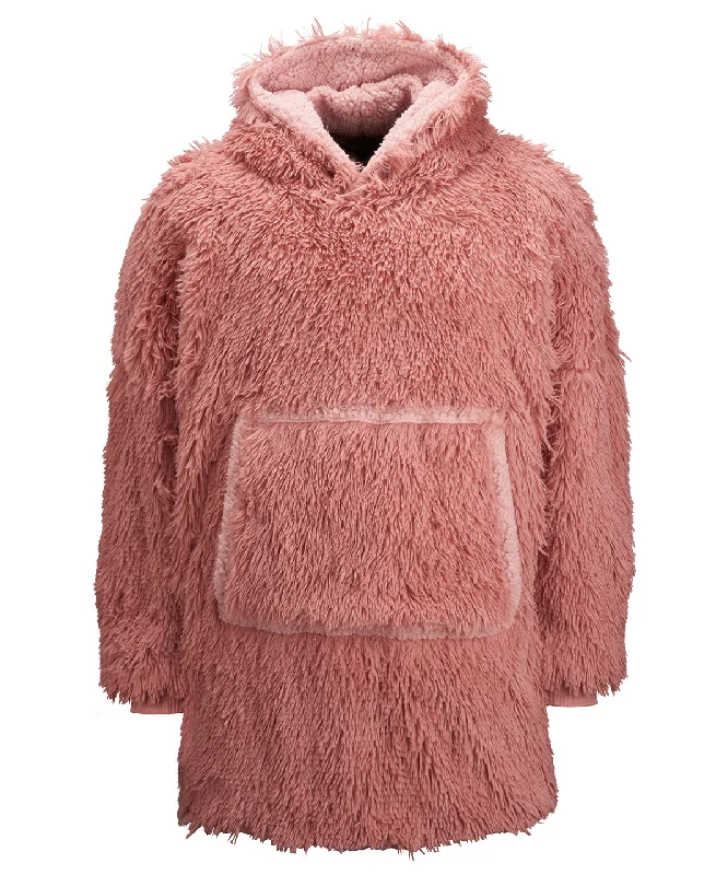 Pink - The Ribbon oversized cosy reversible shaggy sherpa hoodie