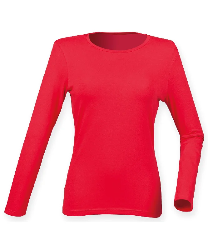 Bright Red - Women's feel good long sleeved stretch t-shirt