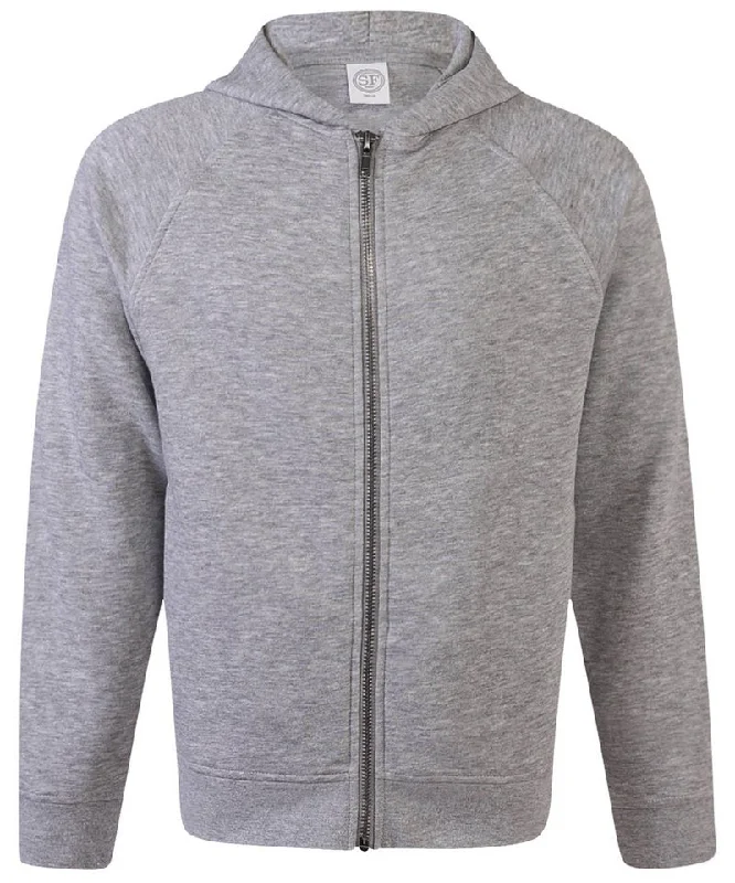 Heather Grey - Kids zip-through hoodie