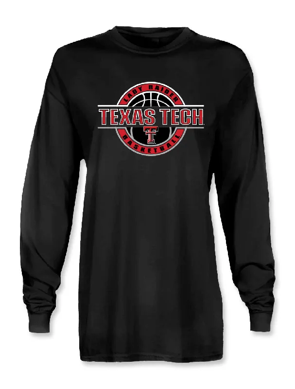 Texas Tech Lady Raiders "Embossed" BLACK Basketball Performance Long Sleeve