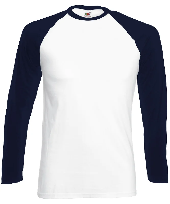 White/Deep Navy* - Long sleeve baseball T