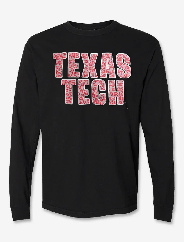 Texas Tech " Pink Leopard Stack" Long Sleeve Shirt