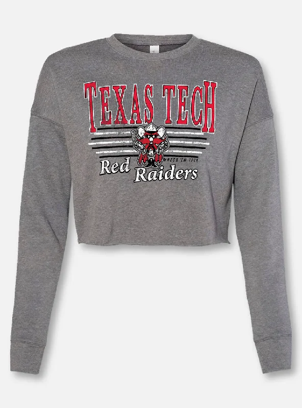 Texas Tech Raider Red "Vintage Bar Belle" Cropped Sweatshirt