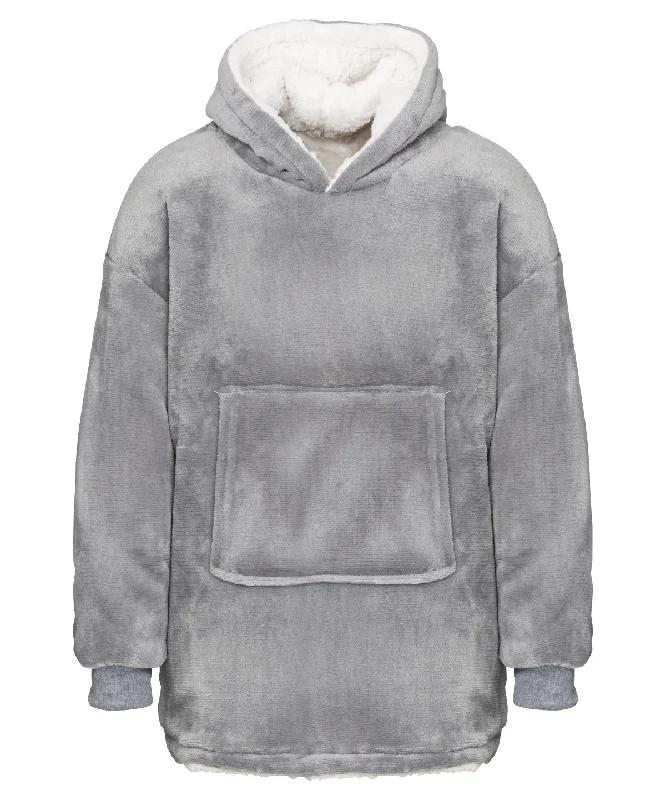 Grey - The Kids Ribbon oversized cosy reversible sherpa hoodie