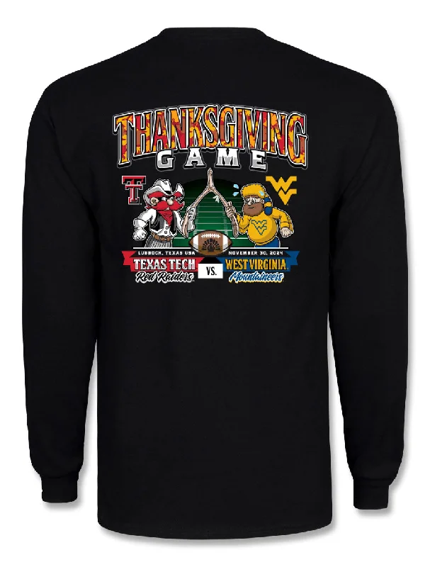 Texas Tech vs West Virginia 2024 Thanksgiving Gameday Long Sleeve Shirt