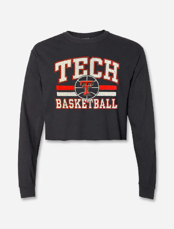 Texas Tech "Big Baller Basketball" Puff Long Sleeve Crop Top