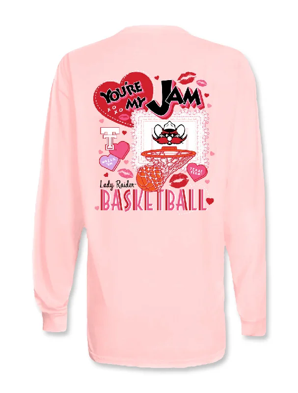 Texas Tech Lady Raiders "My Jam" Basketball PINK Long Sleeve