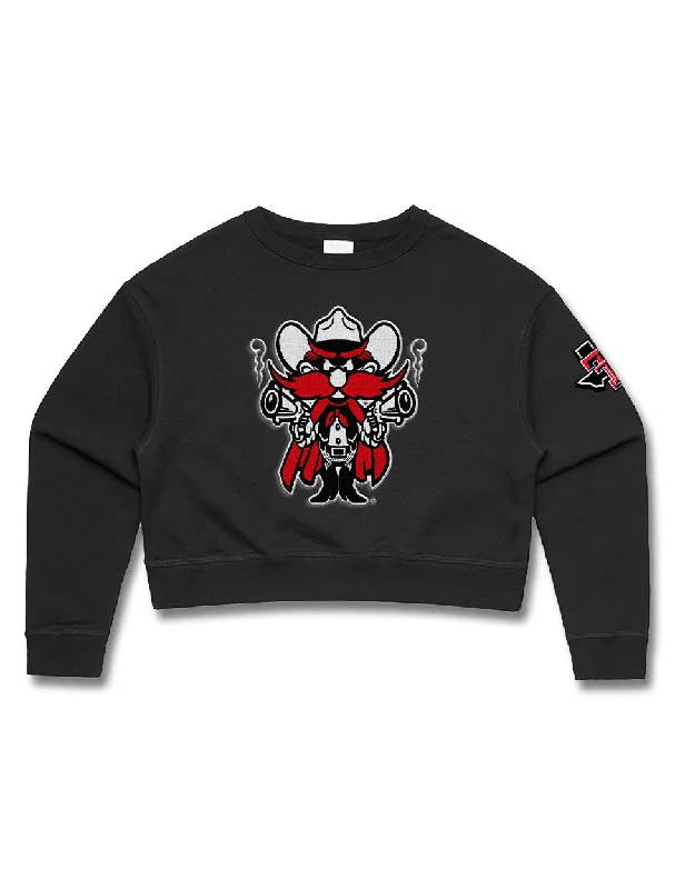 Texas Tech "Finely Finished Raider Red" Tackle Crop Sweatshirt