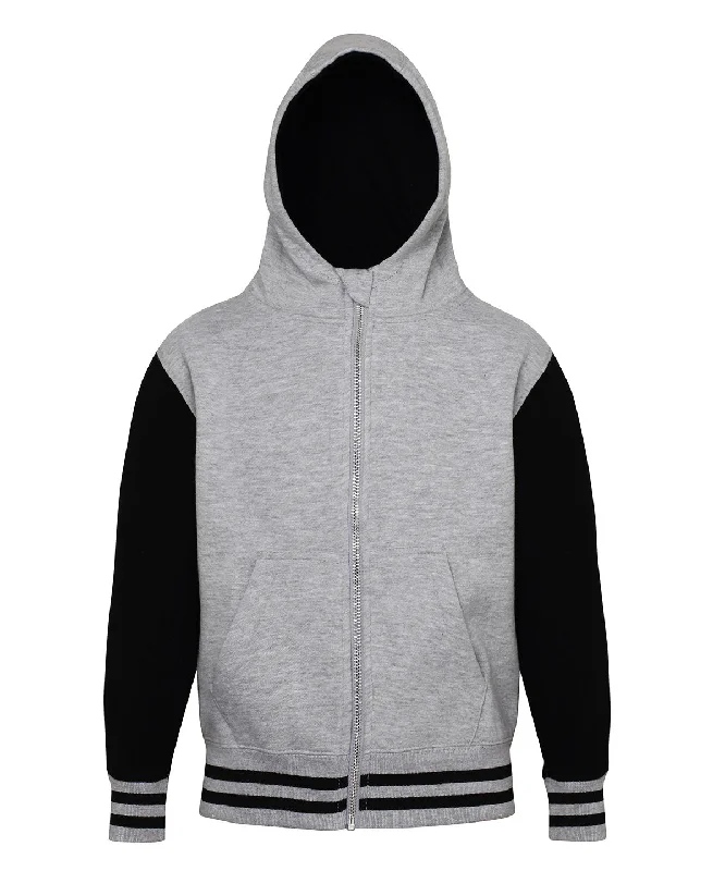 Heather Grey/Jet Black - Kids urban varsity zoodie