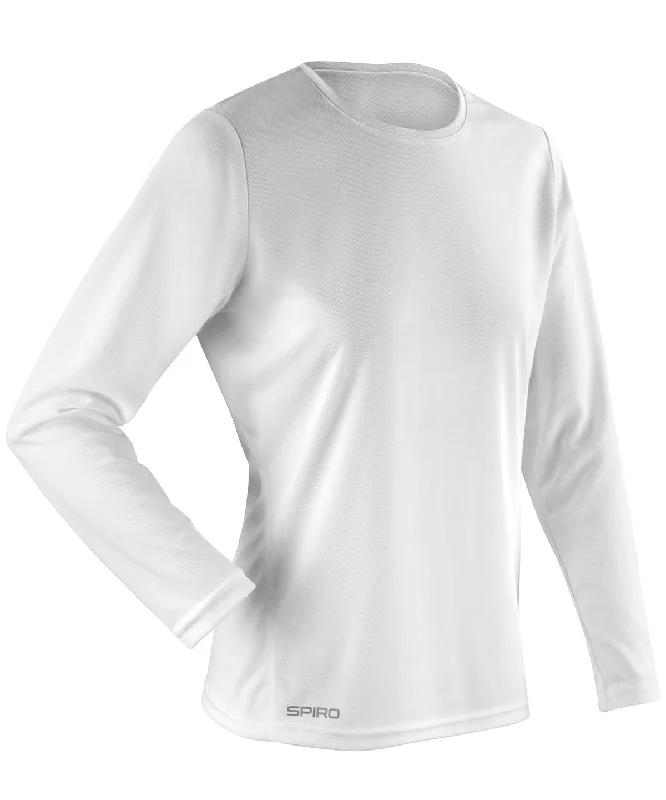 White - Women's Spiro quick-dry long sleeve t-shirt