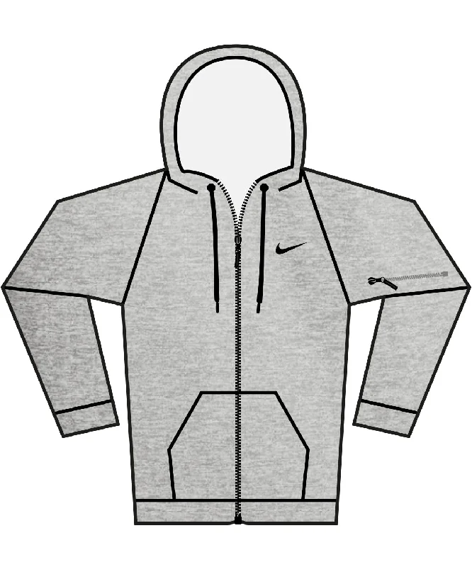 Dark Grey Heather/ Particle Grey/ Black - Nike men’s full-zip fitness hoodie