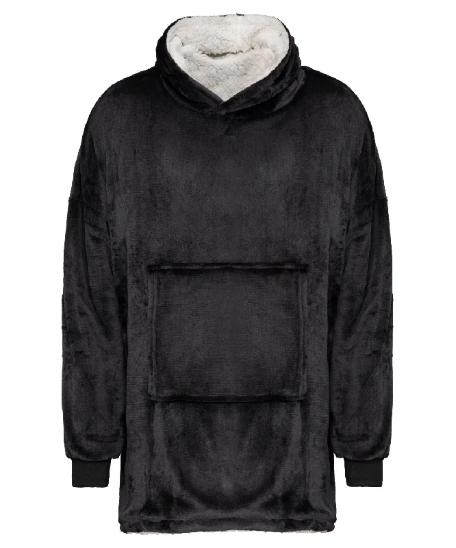 Black - The Ribbon oversized cosy reversible sherpa hoodie