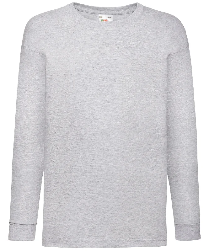 Heather Grey - Kids long sleeve valueweight T