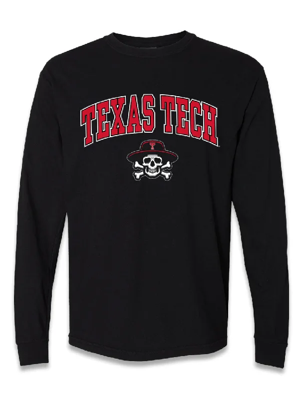 Texas Tech "Arch Over Bones" Black Comfort Long Sleeve T-Shirt