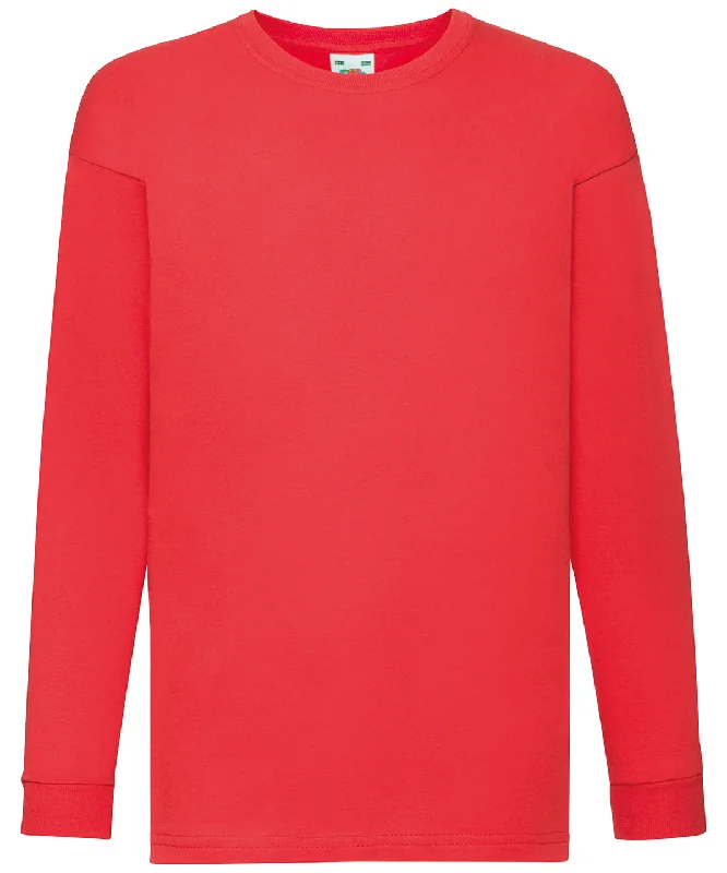 Red - Kids long sleeve valueweight T