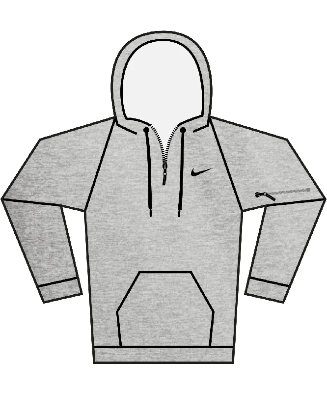 Dark Grey Heather/Particle Grey/Black - Nike men’s 1/4 zip fitness hoodie