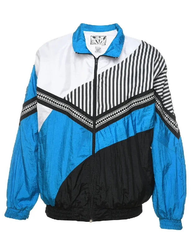 Black, Blue & White 1990s Nylon Jacket - M