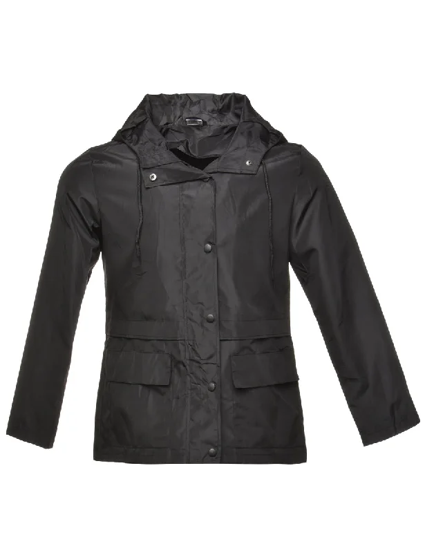 Black Hooded Jacket - S