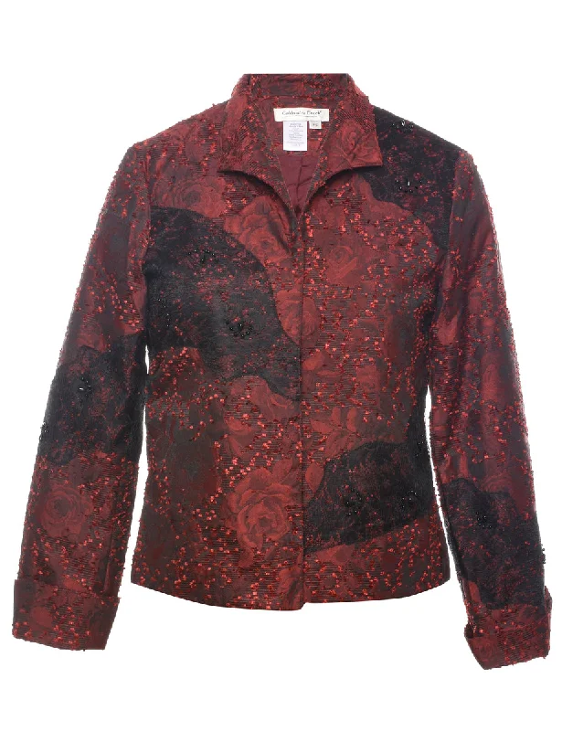 Floral Pattern Evening Jacket - S