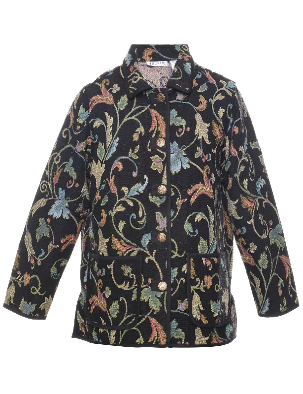 Floral Pattern Tapestry Jacket - L