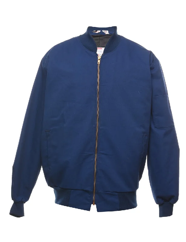 Navy Zip-Front Bomber Jacket - XL