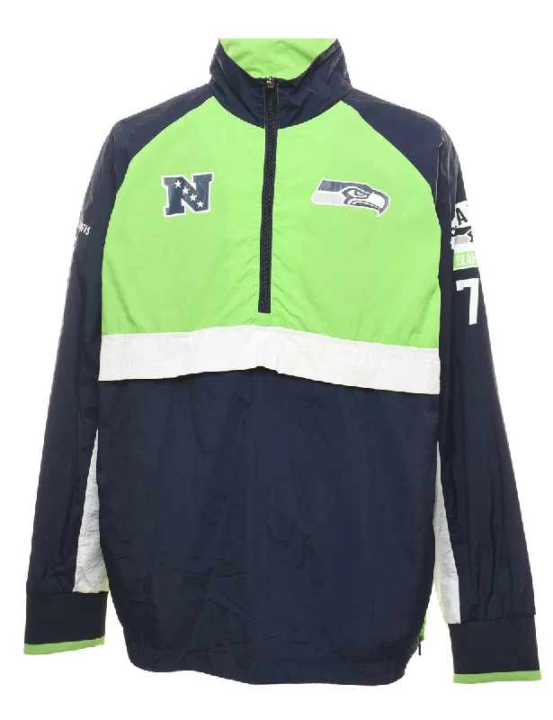 NFL Seattle Seahawks Lime Green & Navy Nylon Jacket - XL