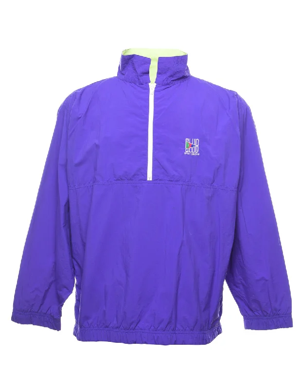 Quarter-Zip Purple Nylon Jacket - S