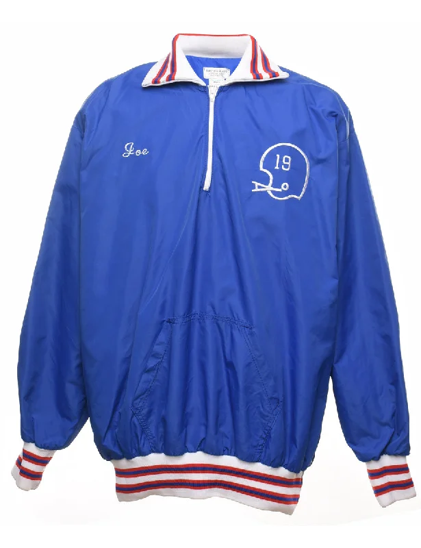 Vintage Blue, Red & White Nylon Jacket - XL