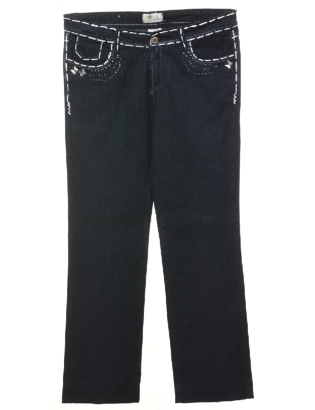 Y2K Low-Rise Contrast Stitch Jeans - W31 L28