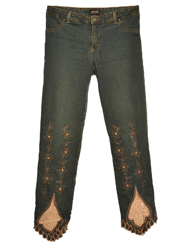 Zip Front Straight Fit Jeans - W32 L29