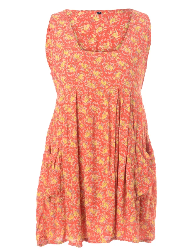 Label Floral Short Dress