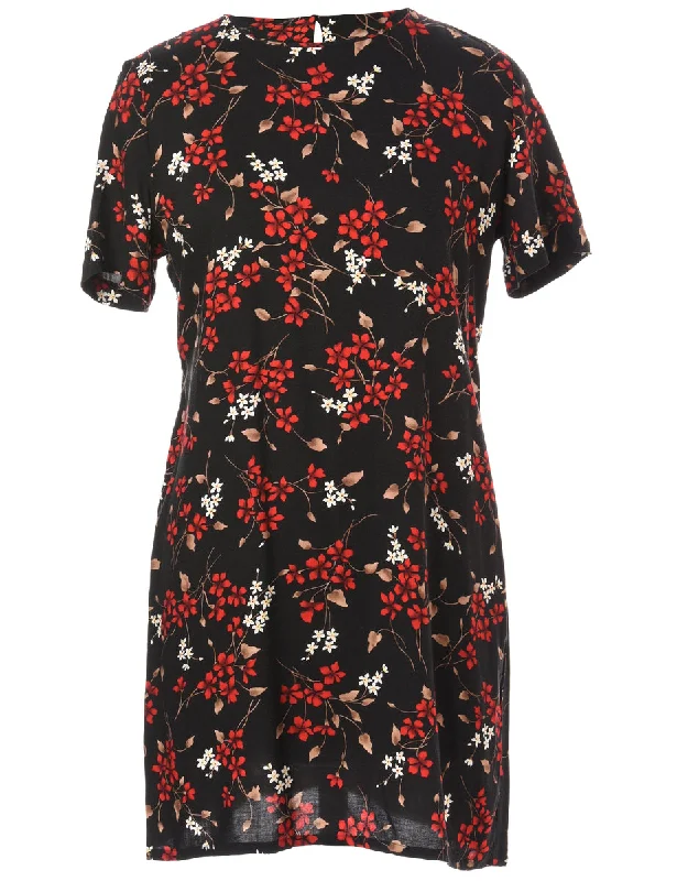 Label Floral Short Dress