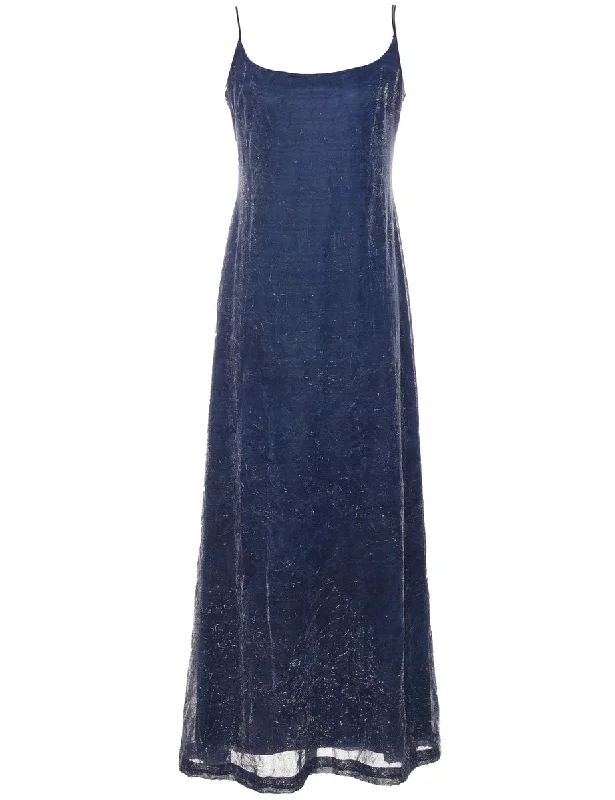 Navy Sparkly Evening Dress - M