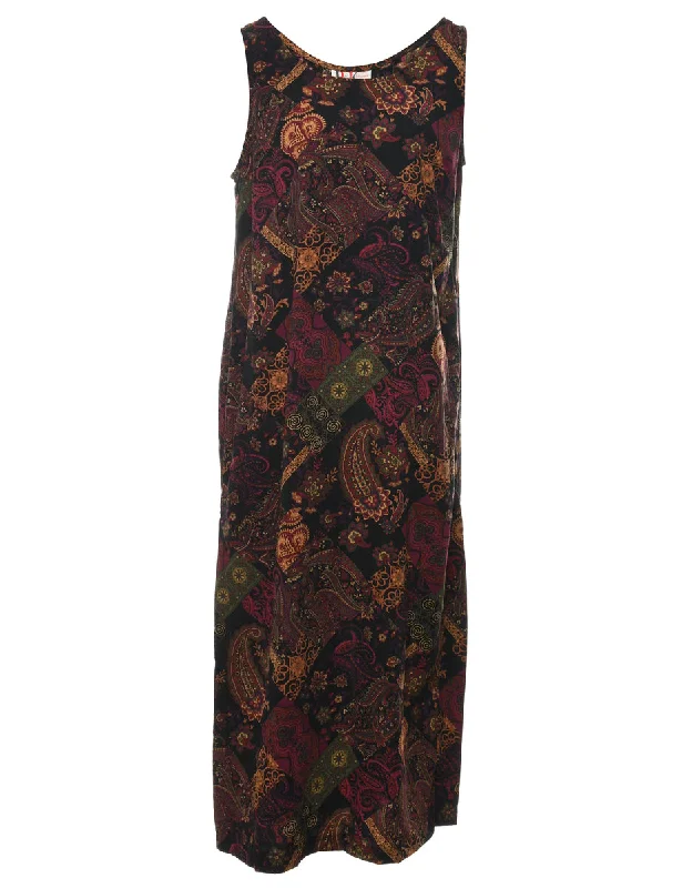 Paisley Print Maxi Dress - M