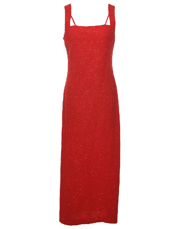 Red Sparkly Evening Dress - M