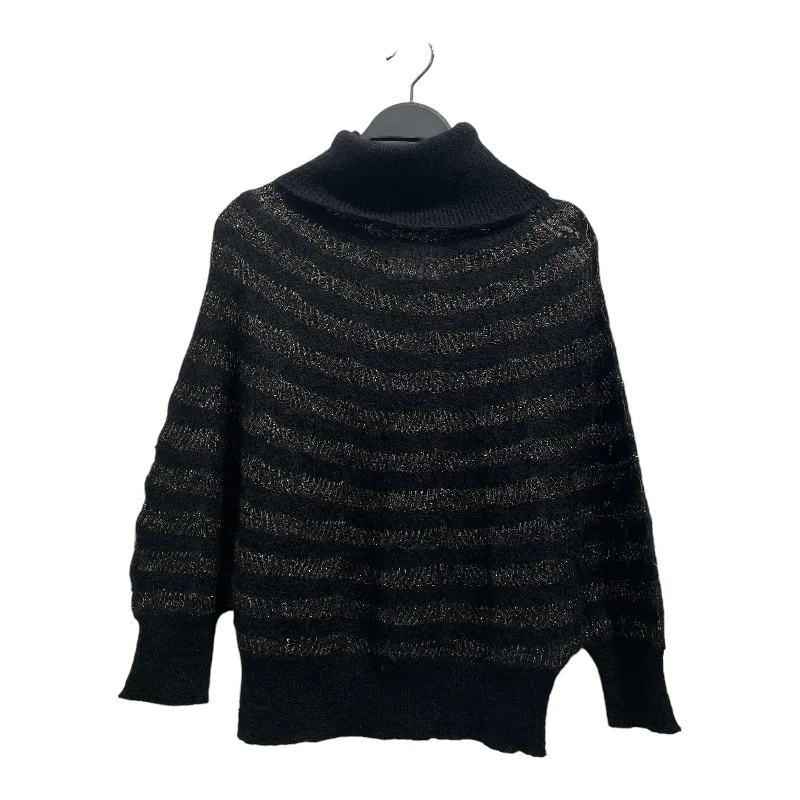 JUNYA WATANABE COMME des GARCONS/Sweater/S/Stripe/Wool/BLK/Turtle Neck/GOLD GLITTER 2006