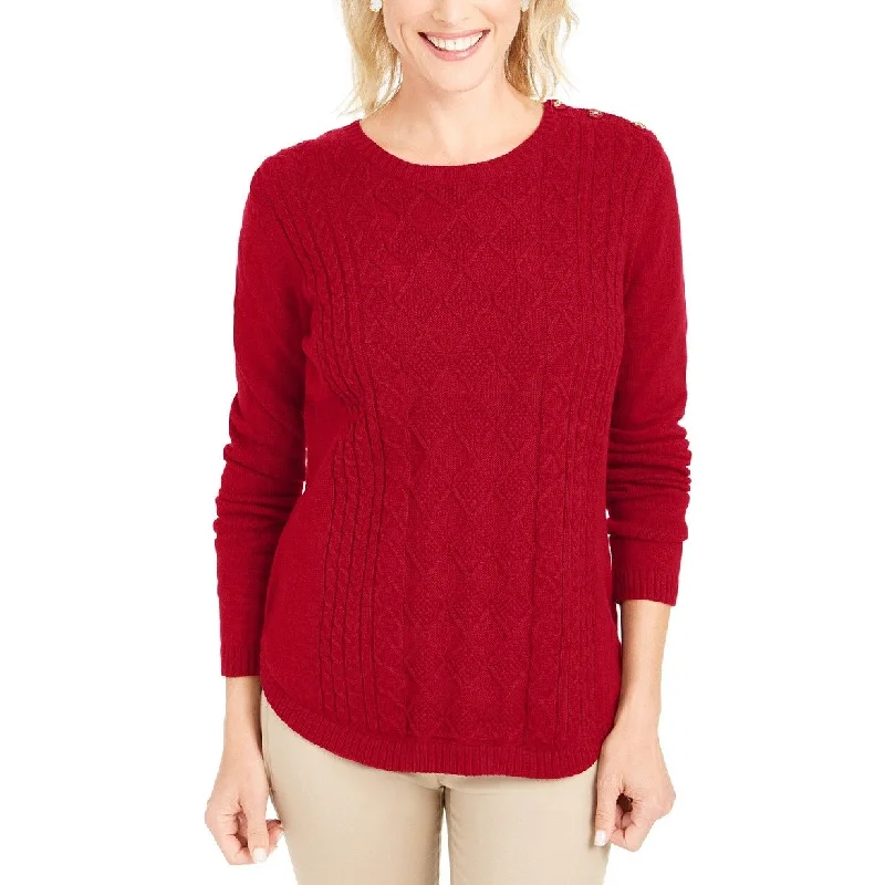 Charter Club Women's Cable Sweater Red Size Medium