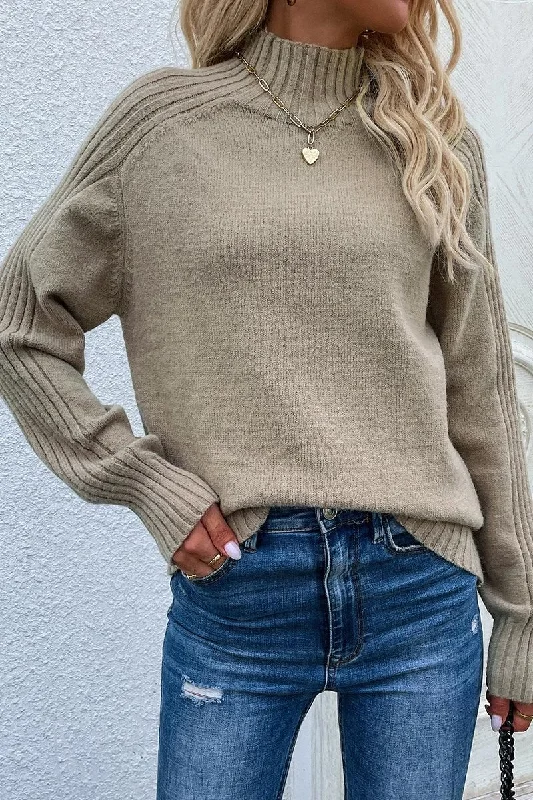 TURTLE NECK LONG SLEEVE CASUAL SWEATER